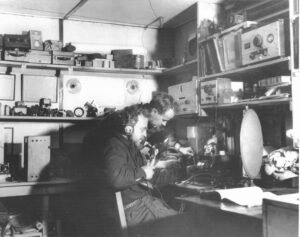 Alex McKenzie and Joe Dodge in the Observatory's radio room.